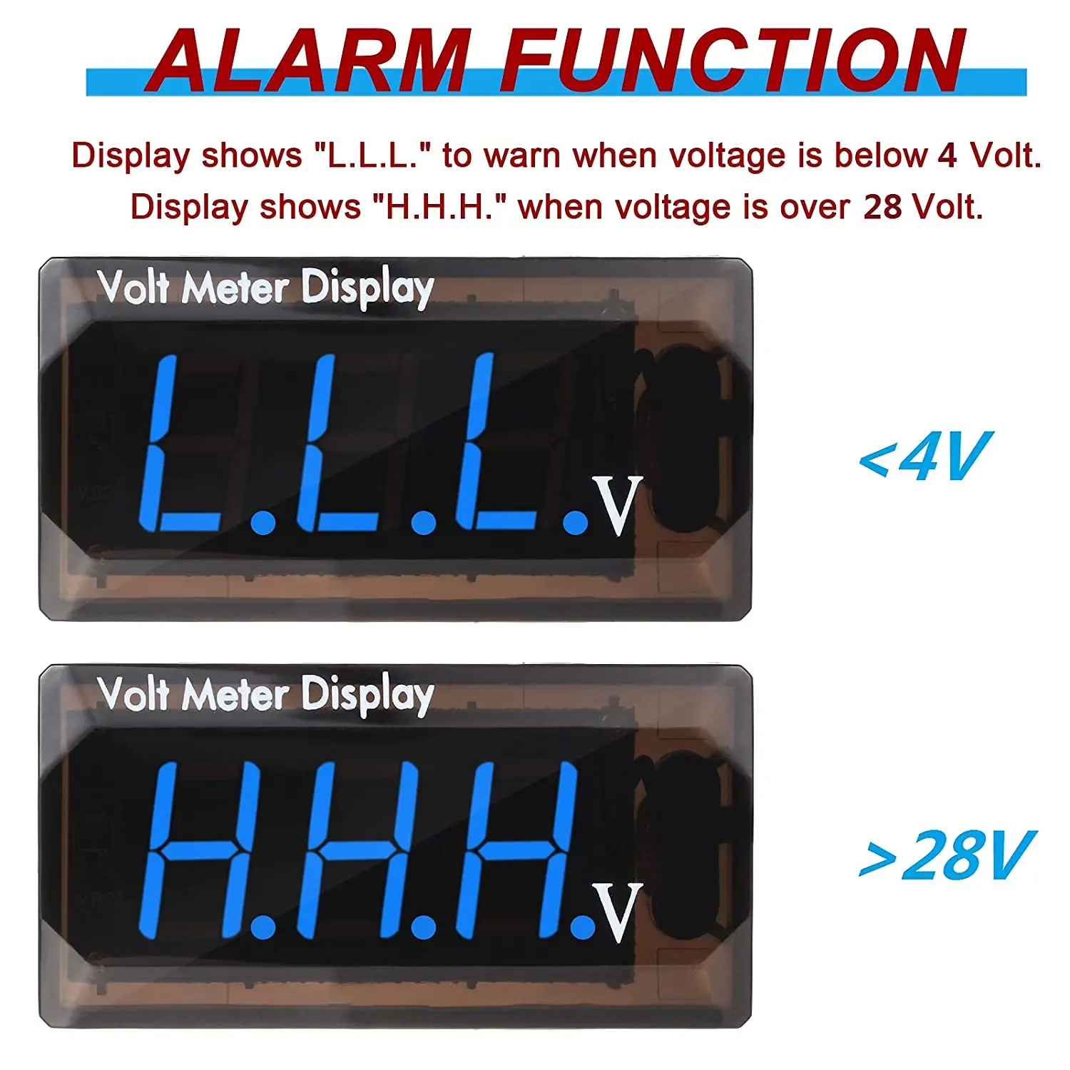 Car Digital Voltmeter 12V Voltage Meter Car Audio Gauge LED Display 12V Meter Waterproof Voltage Gauge Meter for Car Motorcycle