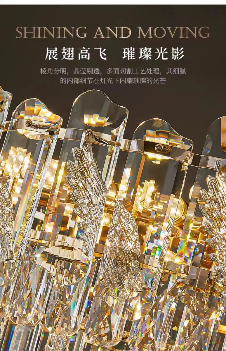 

High Quality Living Room Light Designer Style Hall Premium Sense Bedroom Round Crystal Chandelier Oval Gold Dining Room Light