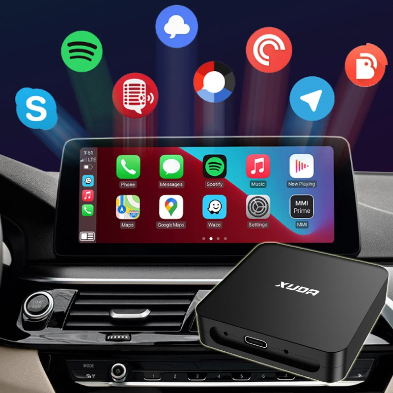 

Wired to Wireless CarPlay Android Auto Adapter USB Type C Plug and Play 2 in 1 Adapter WiFi Fast Connection Auto Car Box