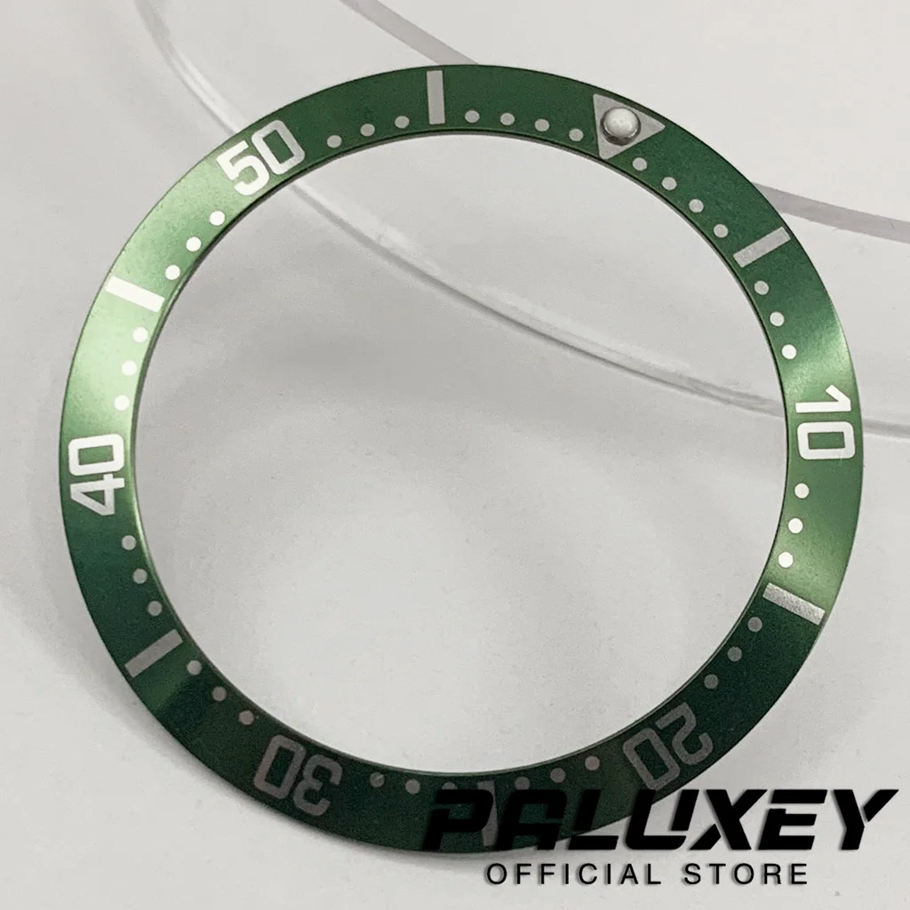 38 مللي متر × 30.6 مللي متر حلقة ألومنيوم برتقالي أزرق أخضر ساعة سوداء مدي إدراج لحالات الساعات الرجالية استبدال الإكسسوارات