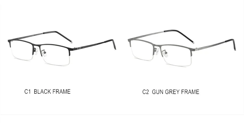 Premium Titan Halbrand-Brille nach Rezept Herren Damen Sphäre -0.5 bis -10 Zylinder -0.5 bis -2.0 photochrome Gläser oder Blaulichtfilter F635 – Detail 13