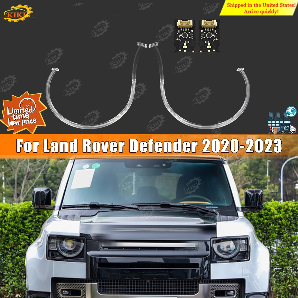 Fit For Land Rover Defender 2020 22021 2022 2023 Car LED headlights daytime running lights light guide plate light strip