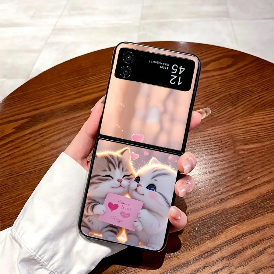 Case for Samsung Galaxy Z Flip 7 6 5 4 3 Z Fold 7 6 5 4 3 Phone Cover Cartoon Cute Cat view 5