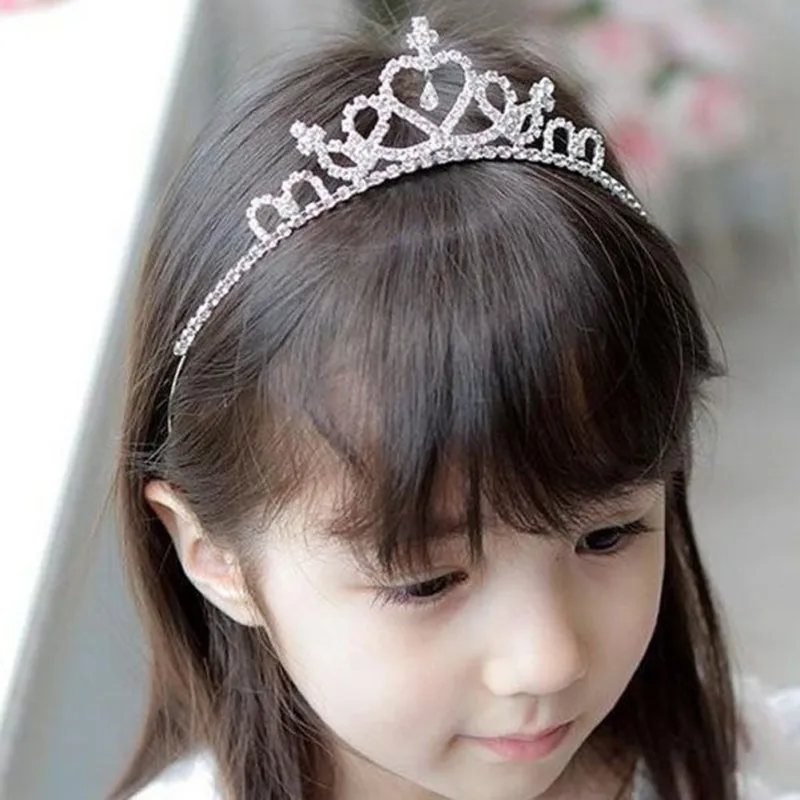 Baby Hairband Crystal Tiara Hairband Kid Girl Bridal Rhinestone Princess Crown Party Accessiories Princess Prom Crown Headwear