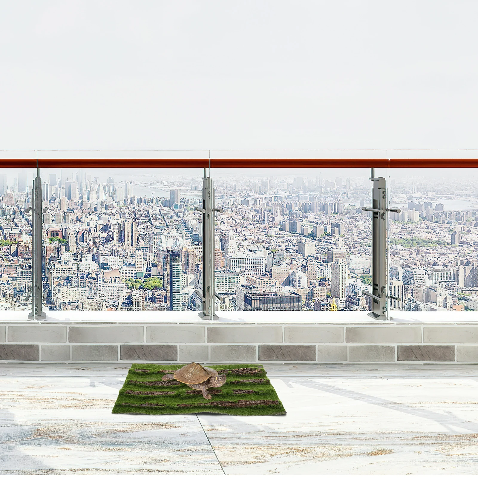 

Turtle Basking Mat Realistic Bark Texture For Aquarium Terrarium Outdoor Garden Beach Use, Simulation Grass Rug Pet Turtle