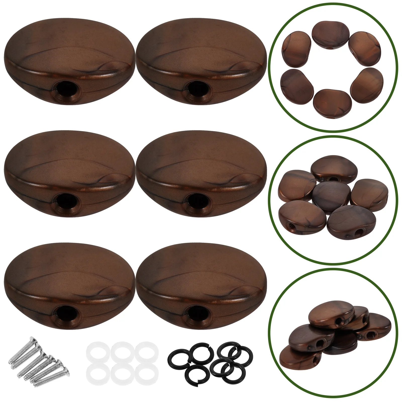 

6Pcs Guitar Tuning Peg Knobs Plastic Replacement Acoustic Electric Guitar Tuner Handles Mounting Screws Included