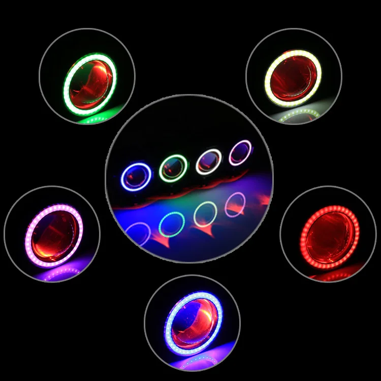 Motorcycle Modification with Super Bright LED Lights, External Flash Front Headlights, Angel Eye Demon Eye U7 Spotlights