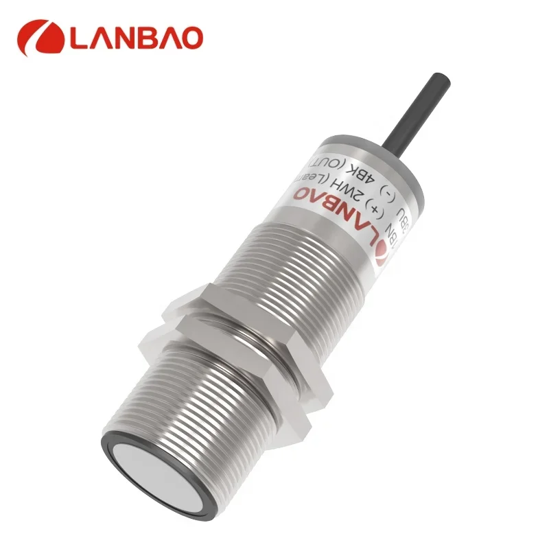 LANBAO 15-30VDC NPN Hysteresis Mode Sensing Distance 180-2000MM Ultrasonic Sensor