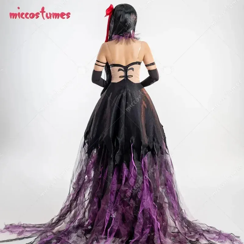 Miccostumes 여성 Magica Devil Homura 의상 럭셔리 드레스 세트 할로윈 코스프레 의상