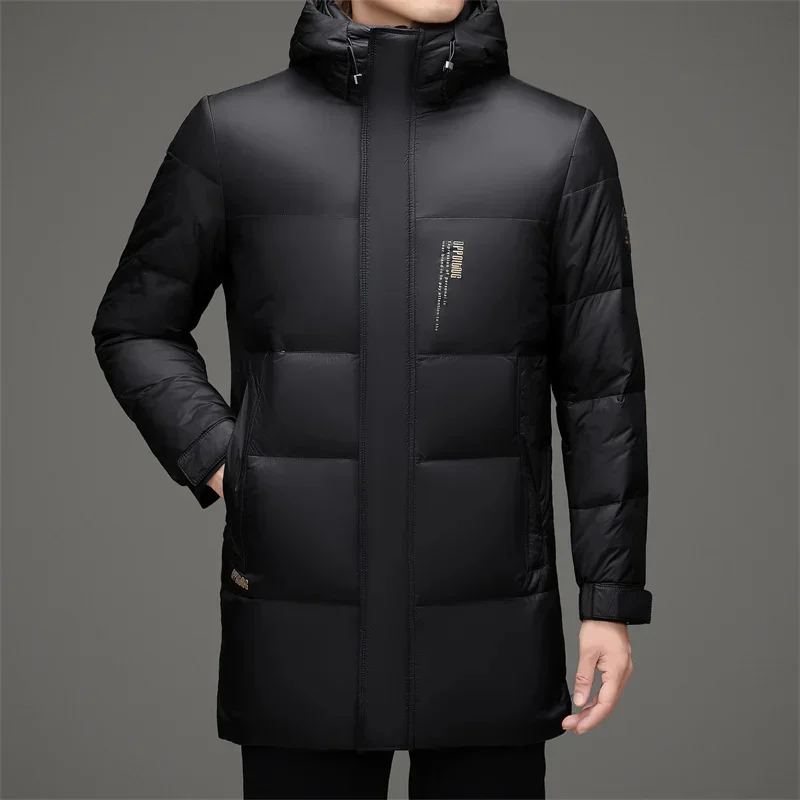 Top Down Jacket Men's Winter Detachable Hat Casual Fashion Duck Thickened Coat New Style Warm Cold-proof Clothing Jack