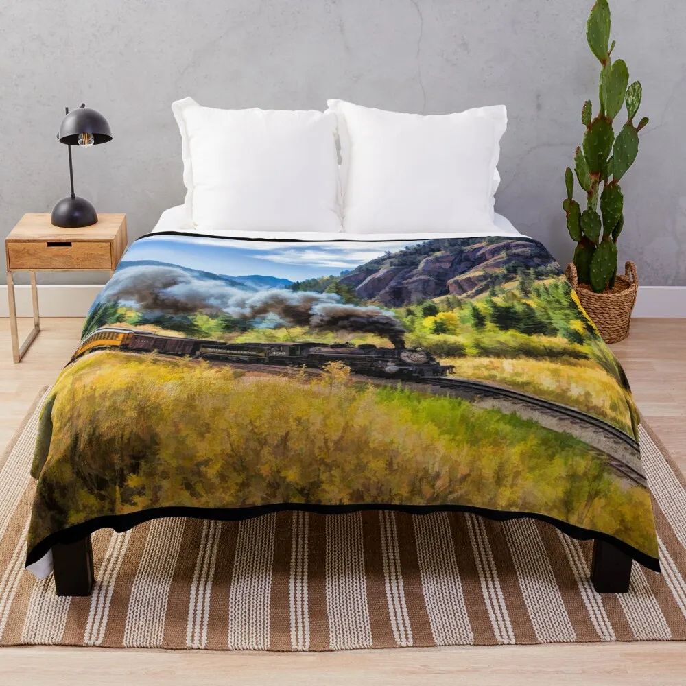 

Scenic Durango and Silverton Steam Train Throw Blanket Luxury Thicken Thermals For Travel Hair Blankets