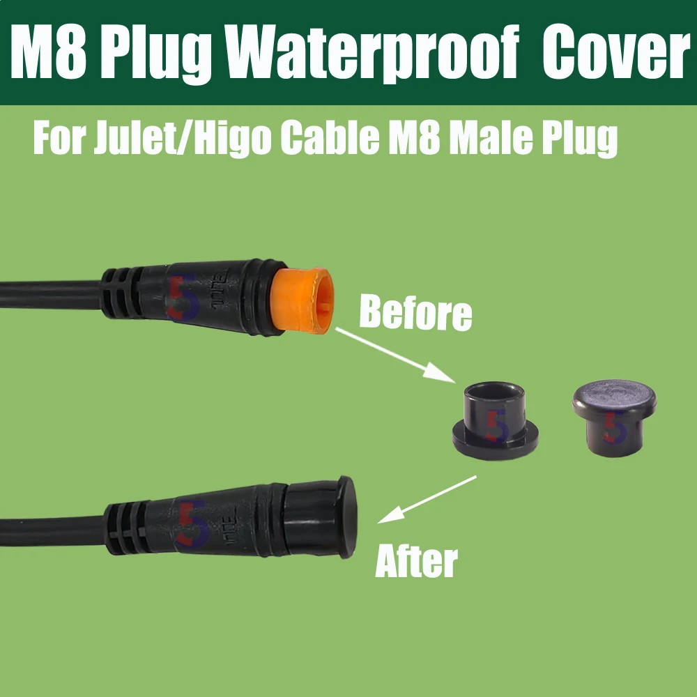 Ebike M8 Waterproof  Plug Waterproof Cover For Julet/Higo Female/Male Plug Julet Cable Plug Cover M8 Higo Cover Dustproof