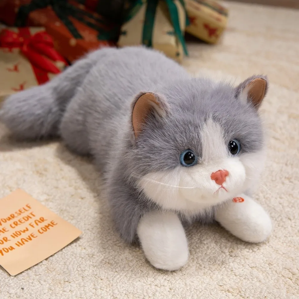 

Милая мягкая имитация кошки, плюшевые игрушки, пушистая вуалированная реалистичная кукла-кошка, имитация котенка, модель, подарки на день рождения