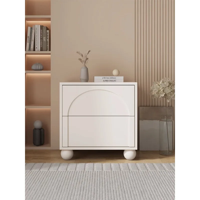 

Bedside table simple modern home bedroom storage cream wind solid wood Internet celebrity creative mini cabinet bedside frame