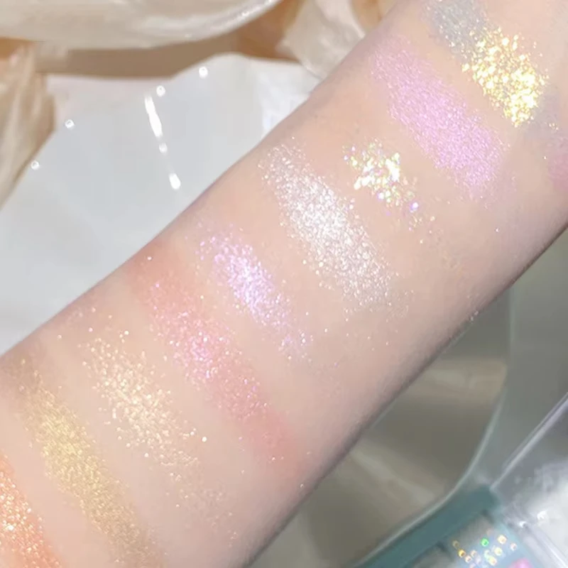 Snowflake 9 Colors Eyeshadow Palette Glitter Pearl Eyes Makeup Palette Champagne Highlights Cool Tone Charming Compact Eyeshadow