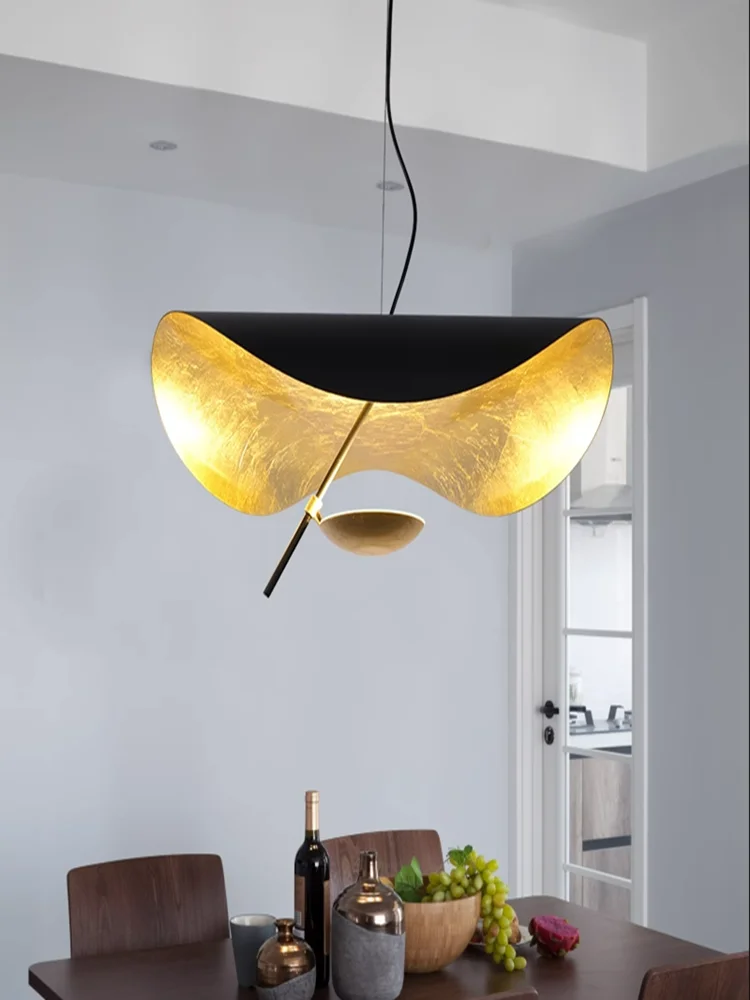 lampada pendente de folha nordica lustre de cobre creative living dining bar ilha de cozinha lanternas curvas led iluminacao interior 01