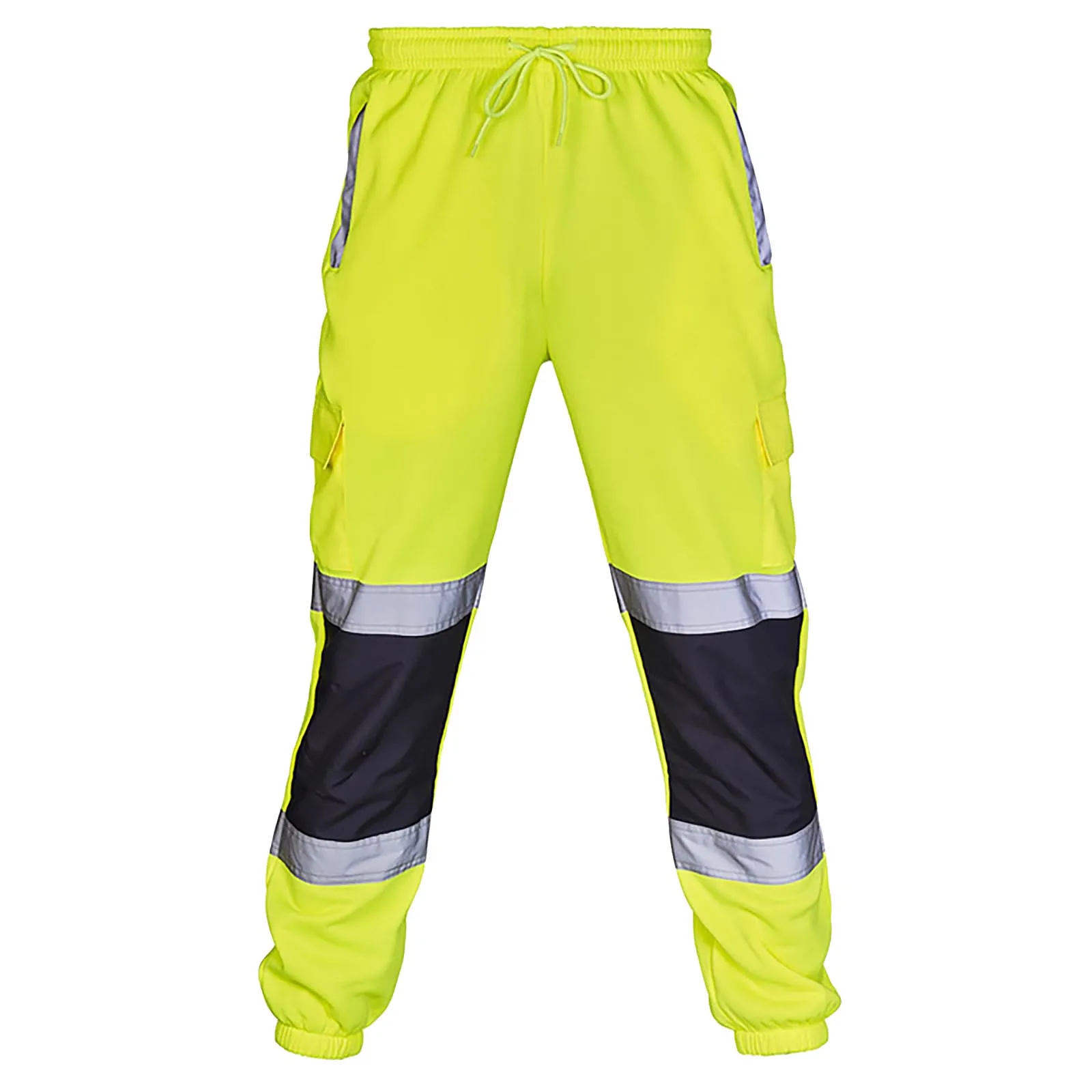 New Men\'S Safety Work Clothes Casual Pants Road Work High Reflective Strips Pants High Visibility Overalls Joggers Workwear