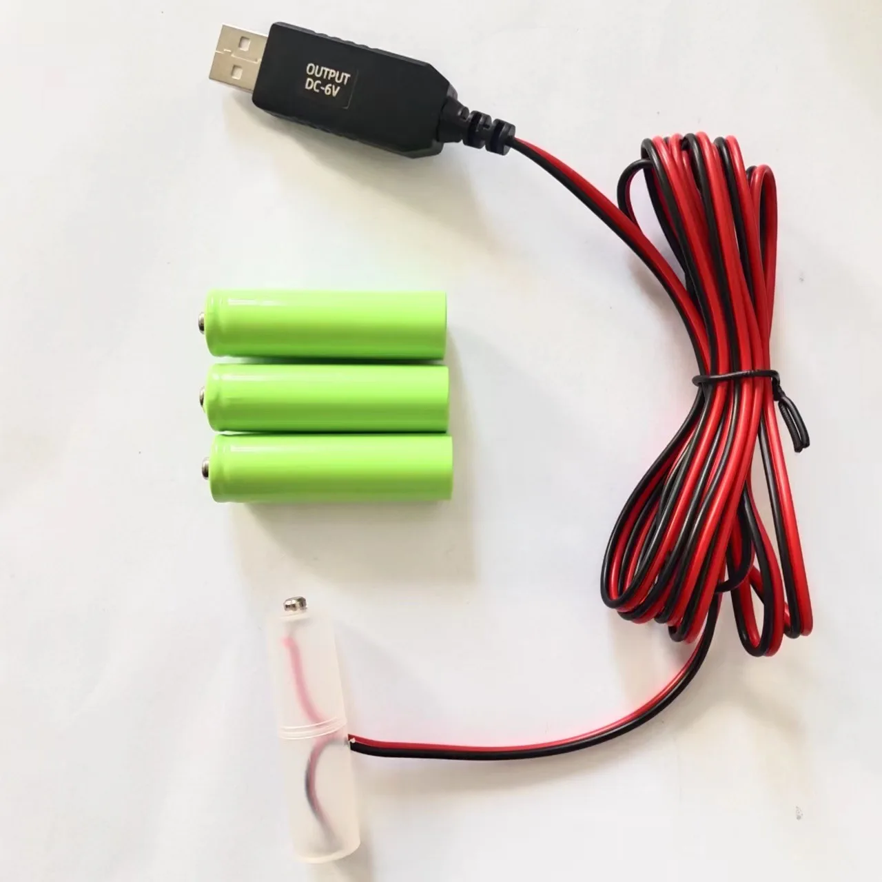 AA Battery Eliminator Cable Converter USB Input 5V2A AA Dummy-Battery Output 1.5V/3V/4.5V/6V