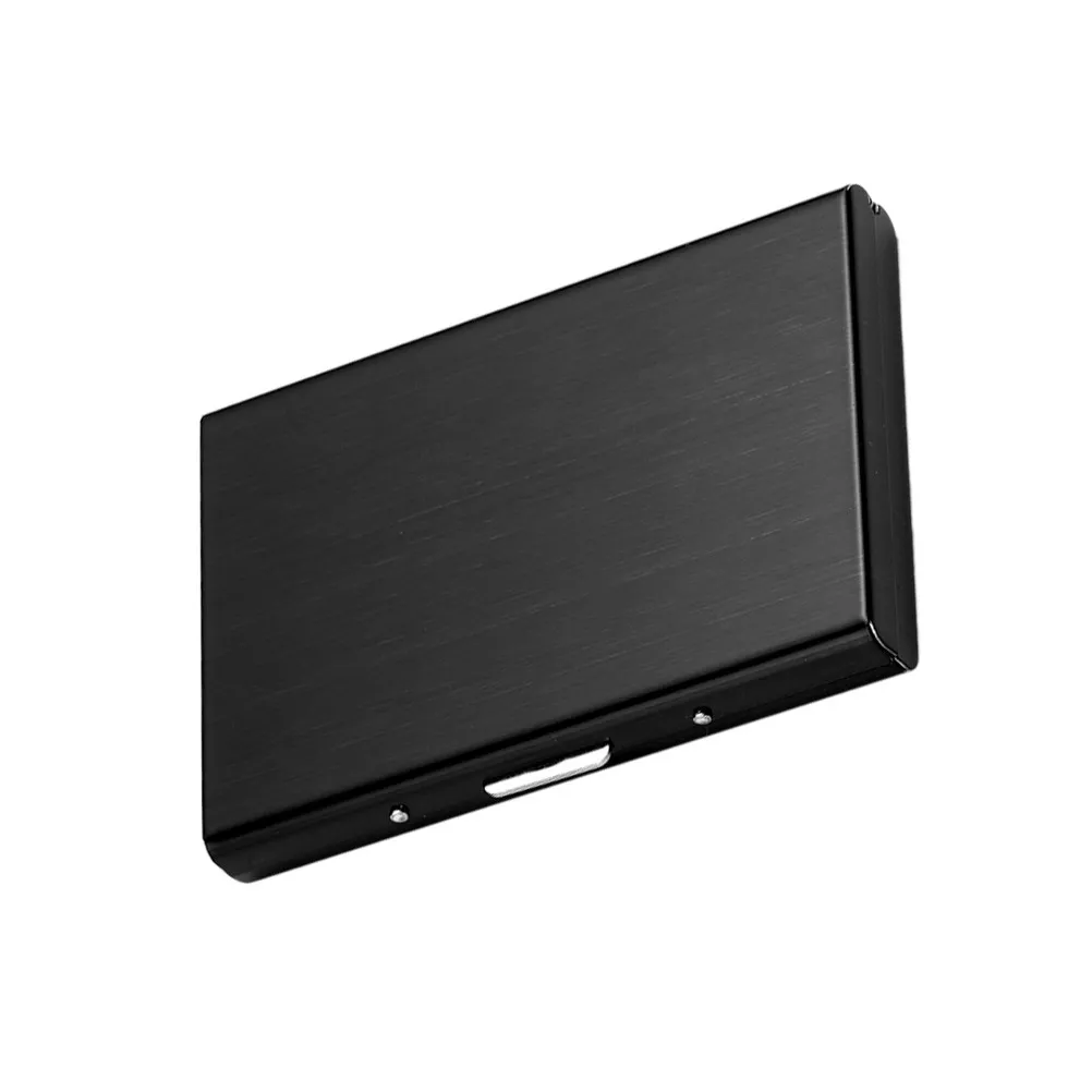 Stainless Steel Business Card Holder -Friendly Metal Name Case for 6 Cards Credit Id Driver License Black Titanium