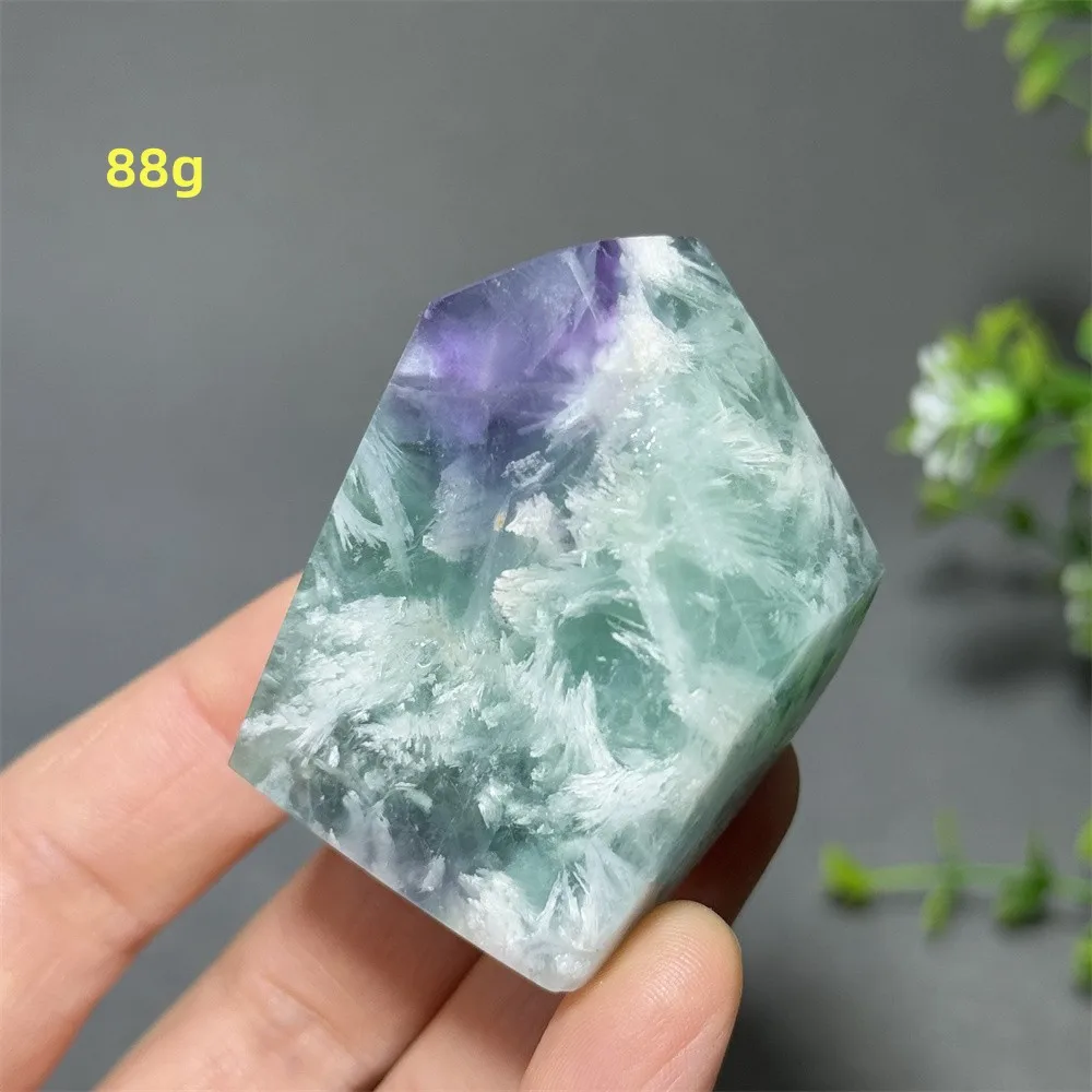 Natural Fluorite Feather Irregular Mineral Quartz Polyhedral hHealing Meditation Reiki Home Decoration Holiday Gift
