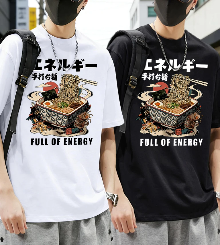 

Hot Hand Beating Lamian Noodlesprint Men Cotton Summer Daily T-Shirt Set Korean Soft Streetwear Commute Breathable Short Sleeve
