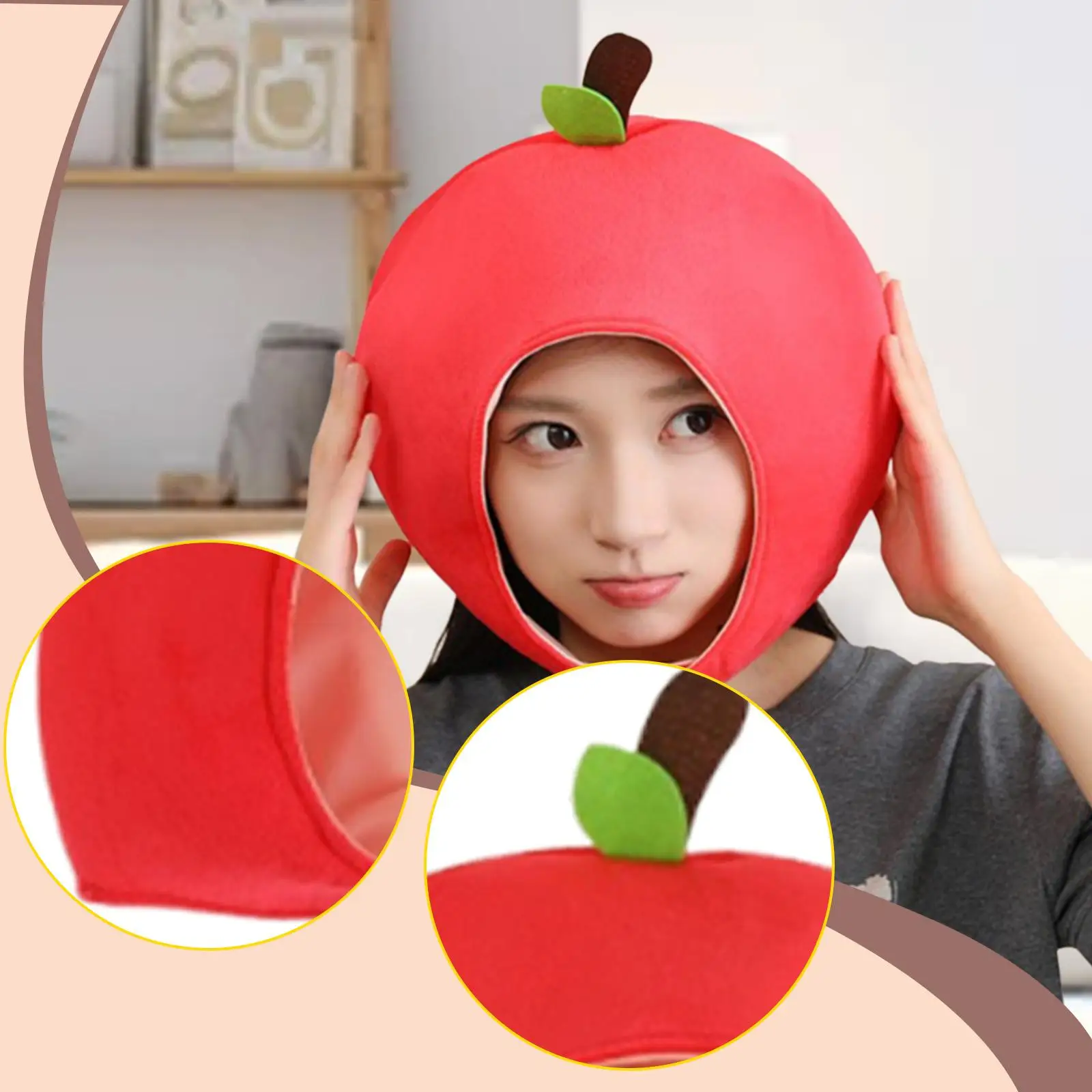 

Милая плюшевая шляпа, головной убор с яблоком, аксессуары для костюма для вечеринки, платье для косплея