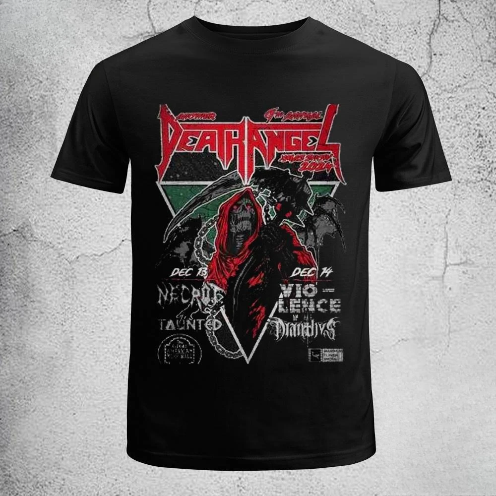 

Футболка с принтом Death Angel Band для мужчин и женщин, весенне-осенняя, из чистого хлопка, мягкая, свободная, впитывающая пот, с короткими рукавами