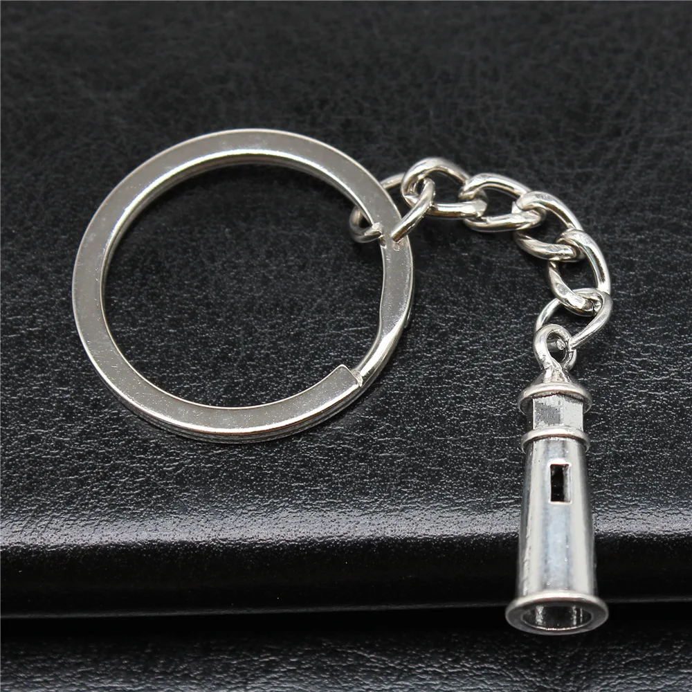 DIY Metal Holder Chain Men Keychain Vintage 2 Colors 25x8mm Lighthouse Pendant Souvenirs Gift