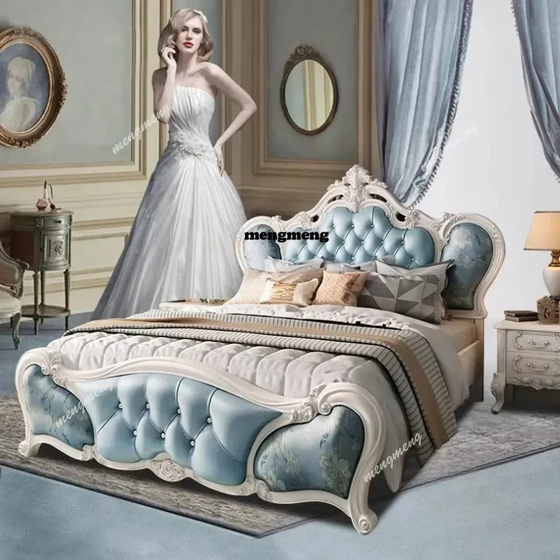 

Nordic wooden double bed 180x200cm Modern Luxury interior princess bed high-end design camas moderrnas inteligentes furniture