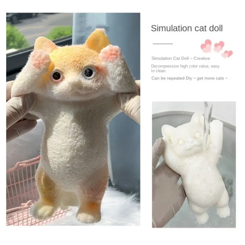 Cartone animato grande gatto bambola giocattolo da spremere animale morbido gatto a forma di giocattolo da spremere colorato mini bambola artificiale giocattolo da spremere per bambini