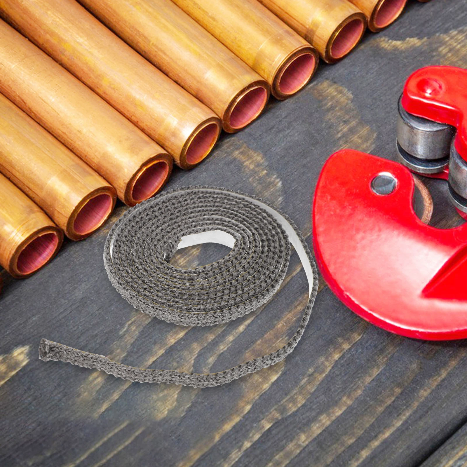 

Furnace Door Sealing Belt Flat Stove Rope Fireplace Oven Glass Fiber Gasket Wood Stove Gasket Material Heat Resistant Durable