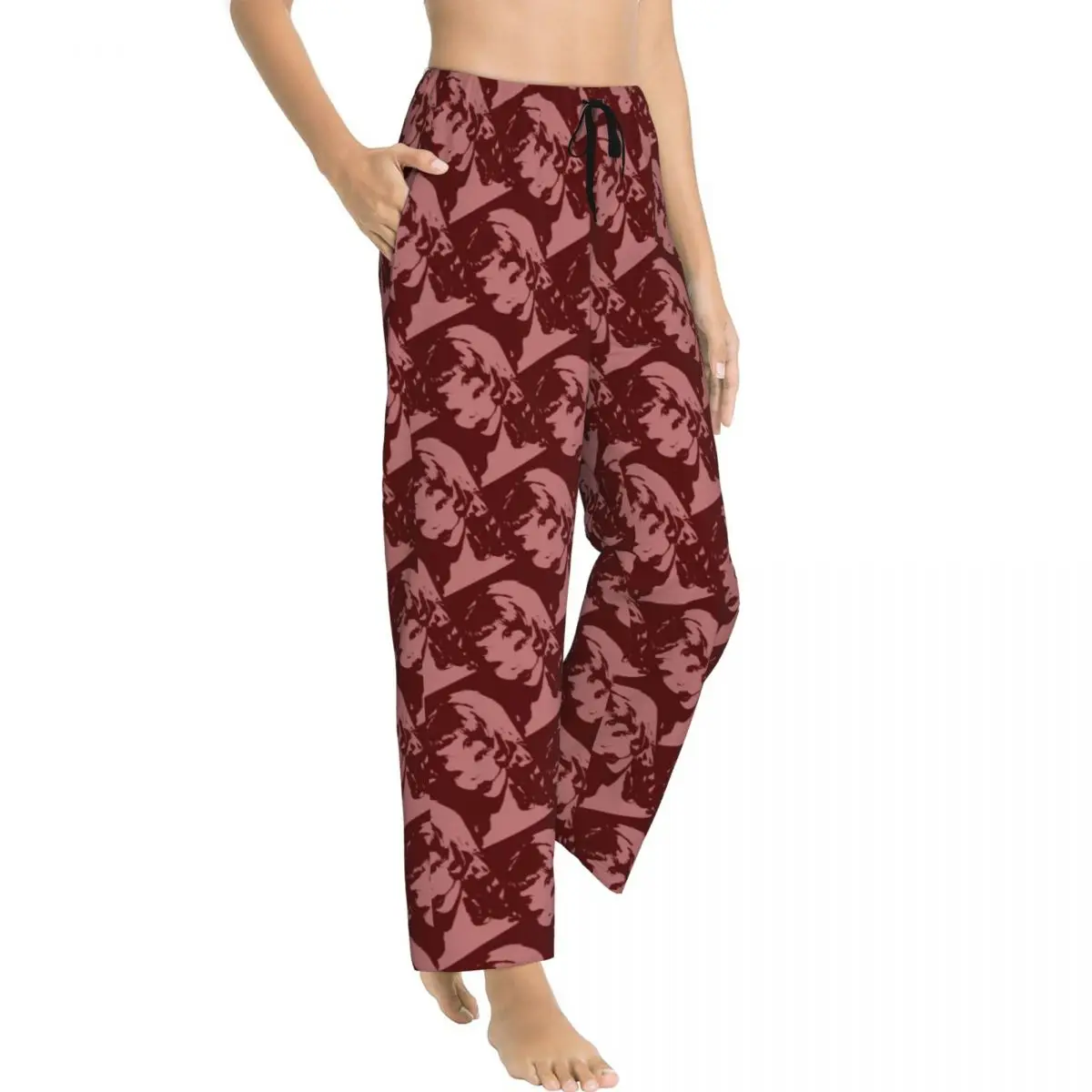 Custom Martinez Melanie Pajama Pants Sleepwear for Women Elastic Waistband Sleep Lounge Bottoms with Pockets view 4