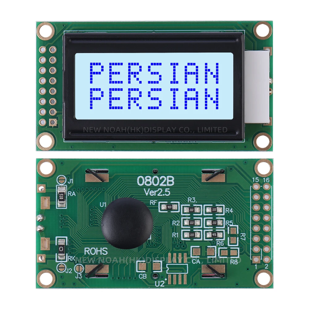 Film abu-abu Persia peraga kristal cair 0802B layar LCD 02*08 LCD 16 PIN penjualan langsung pabrik layar LCD 8*2 karakter