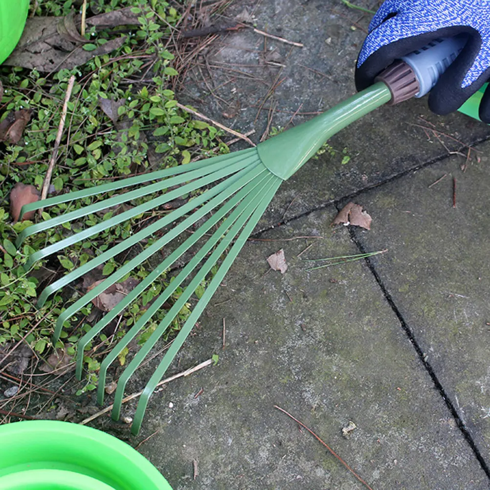 

2Pcs Pet Excrement Rake 9-Teeth Iron Garden Rake Heavy Duty Yard Cleaning Tool for Leaves and Waste Removal Garden Metal Rakes