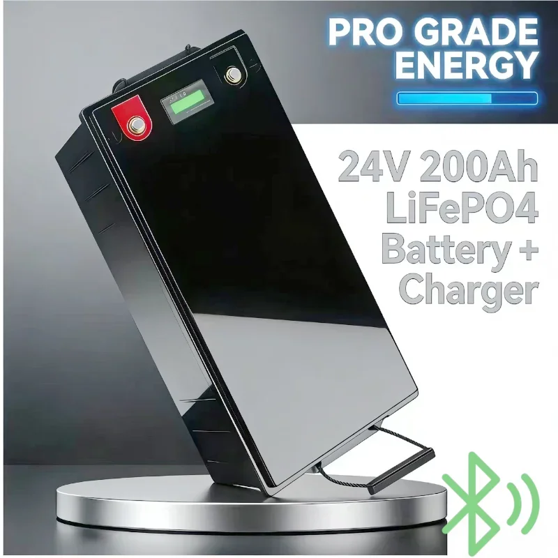 24V 200Ah LiFePO4 Lithium Battery | 10000+ Deep Cycles | 200A BMS | 5120W Output Heavy-Duty Rechargeable Power Solution. Perfect