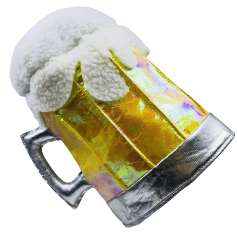 Funny Yellow Drinking Hat Beer Mug Hat Beer Glasses Plush for Oktoberfest