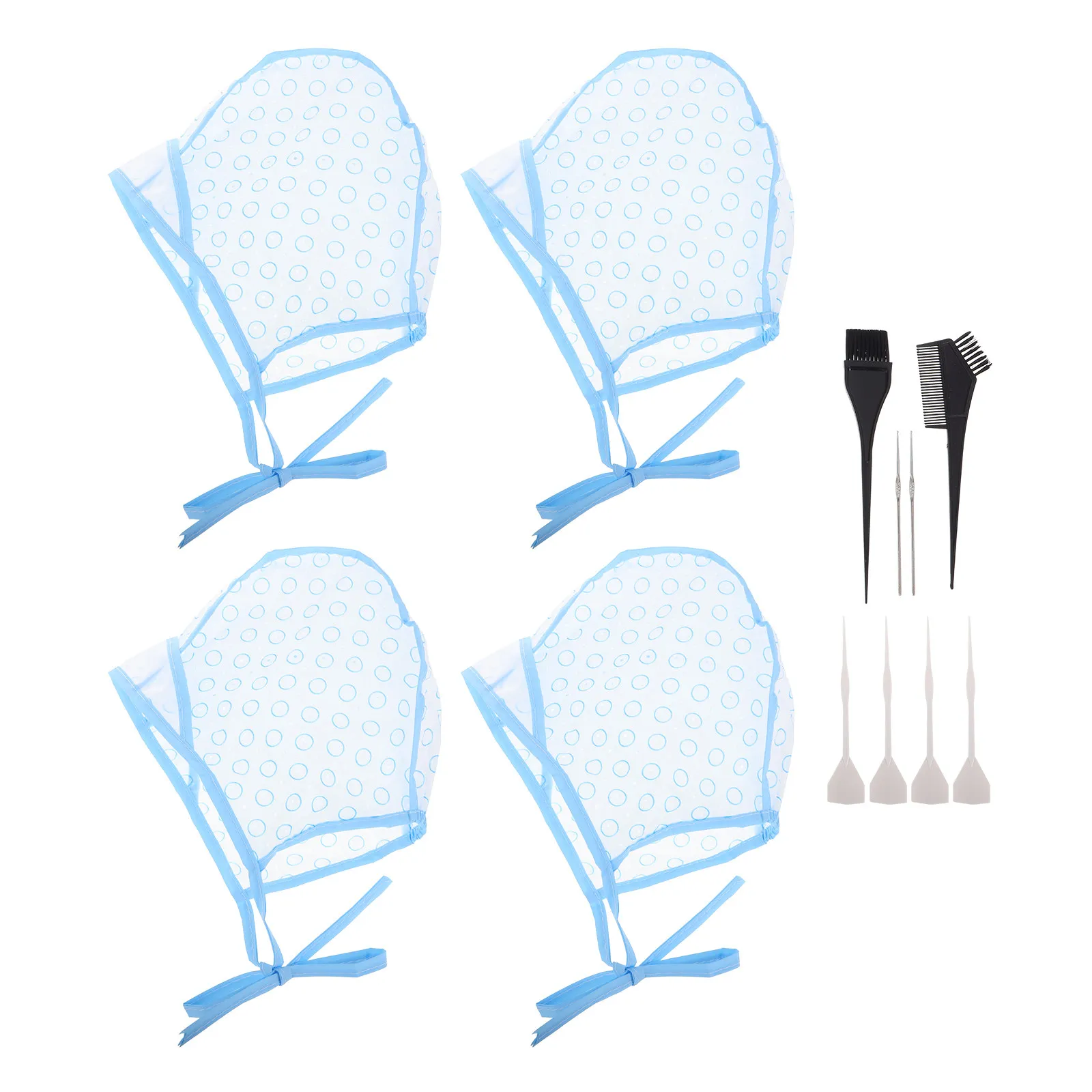 

12Pcs Hair Highlighting Cap Set Adjustable Comfort Fit Pre-Punched Holes for Easy At-Home Highlights Professional Styling Hair