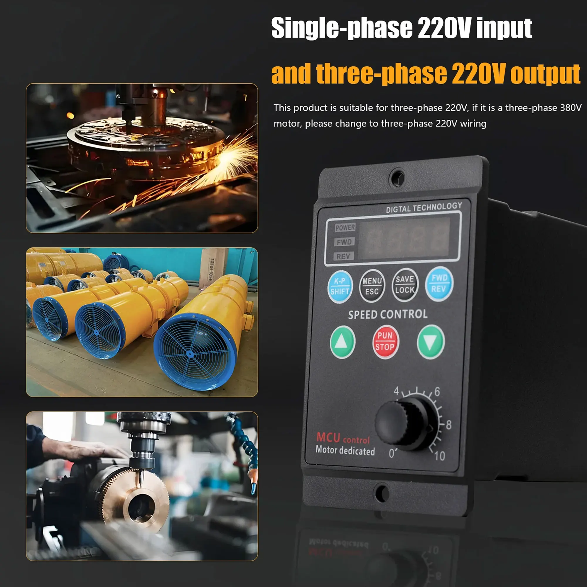 220V Motor Speed Controller, Forward/Reverse Electric Motor Speed Regulator, Variable Speed Motor Controller