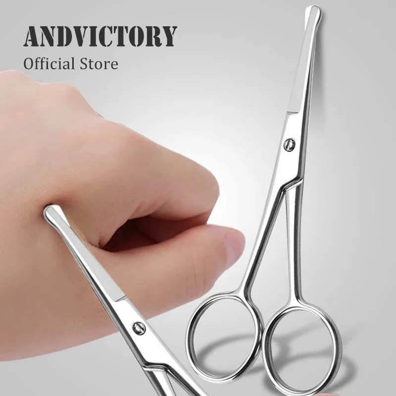 1 pièces nez poils du visage petite Mini ciseaux pointe arrondie tondeuse en acier inoxydable pour sourcils cils barbe coupe toilettage