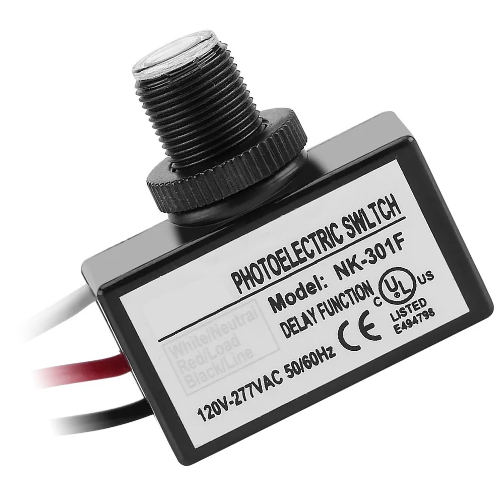 120V-277VAC Photoelectric Switch Hard-Wired Automatic On/Off Photocell Sensor Photocell Control IP65 Automatic On/Off Switch