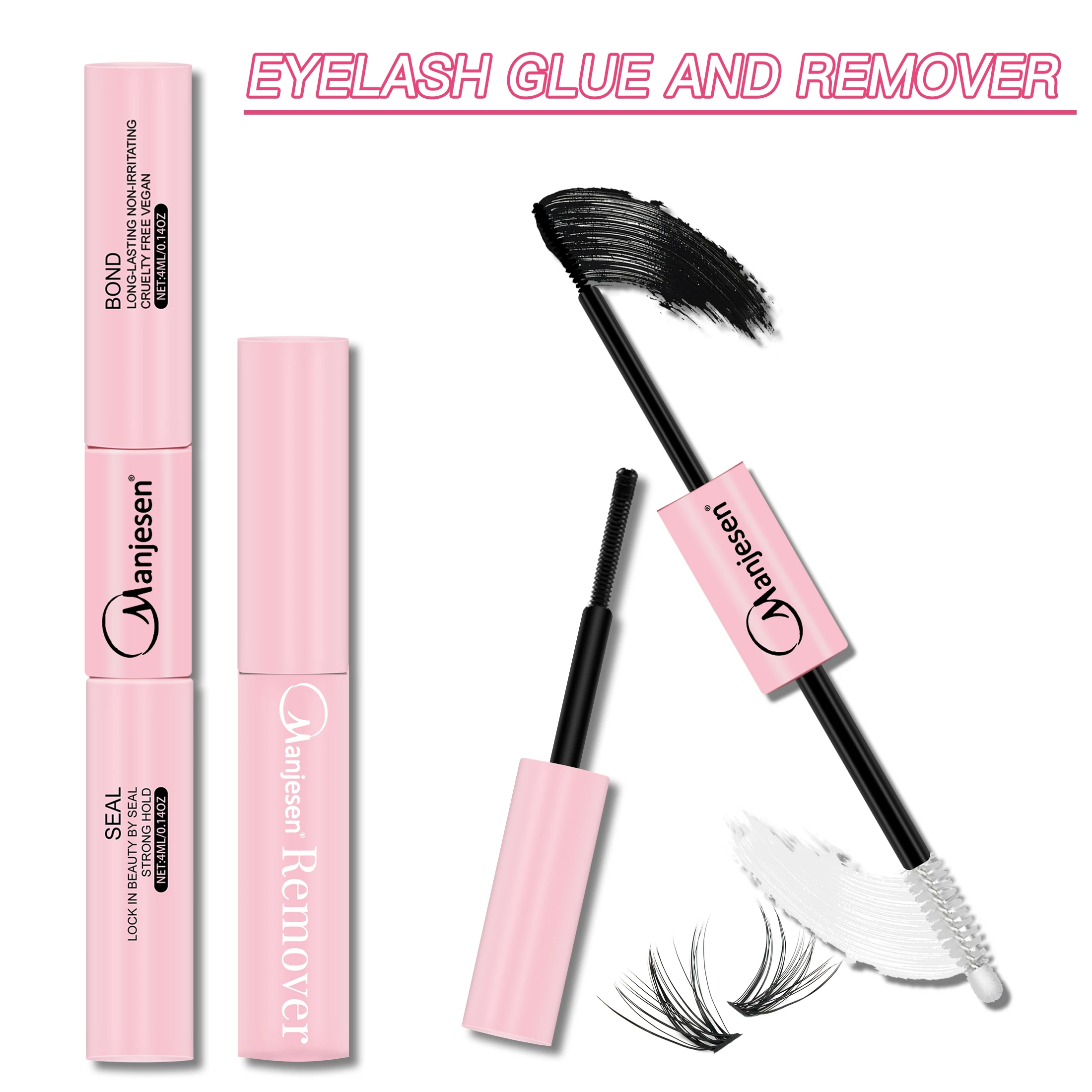 Wimpermake-upset Bond en Seal Individuele wimperlijm en afdichting Supersterke fixatie Wimperverlenging Wimperlijmverwijderaar en pincetkit