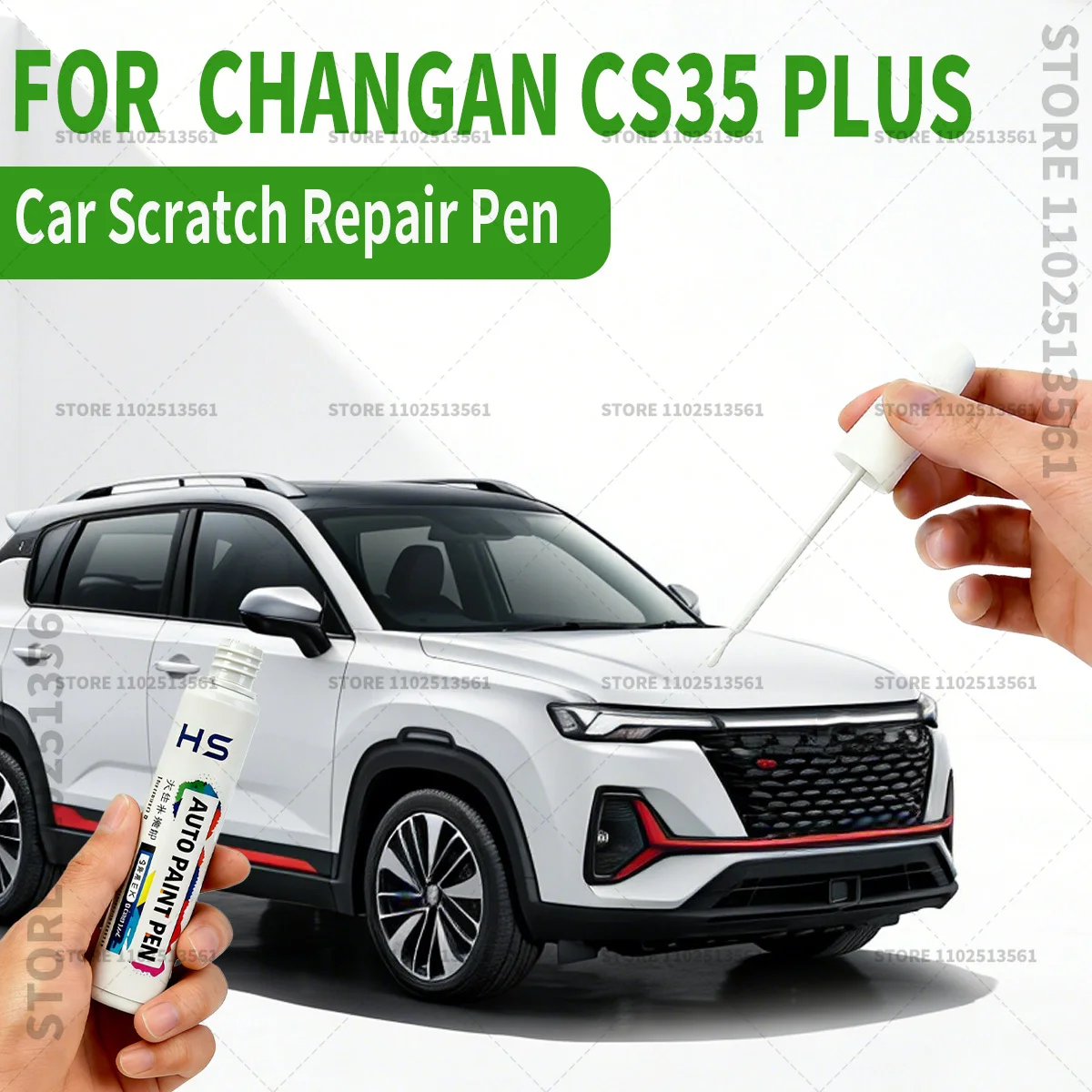 

Ручка-корректор для ремонта лакокрасочного покрытия автомобиля Changan CS35 PLUS, средство для удаления царапин, аксессуары для авто, цвета: белый, серый, титановое серебро, Motion Red