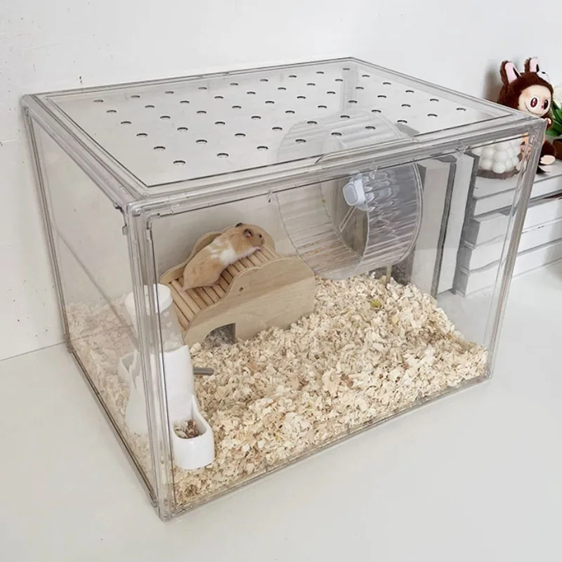 Клетка для хомяка, анти-утеча, акриловая, прозрачная, легко чистящаяся, ящик для виллы, паук, ползающий ящик для кормления домашних животных, оглядовая клетка Клетка для хомяка, анти-утеча, акриловая, прозрачная, легко чистящаяся, ящик для виллы, паук, ползающий ящик для кормления домашних животных, оглядовая клетка