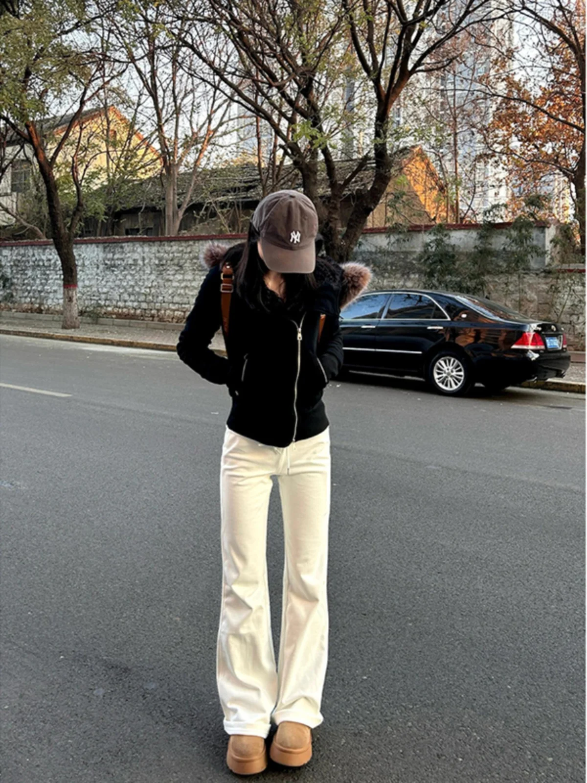 

High Waist Flared Casual Pants Women's Yoga Sweatpants Long Length Slimming Spring Autumn New Sle Floor-Length Trousers