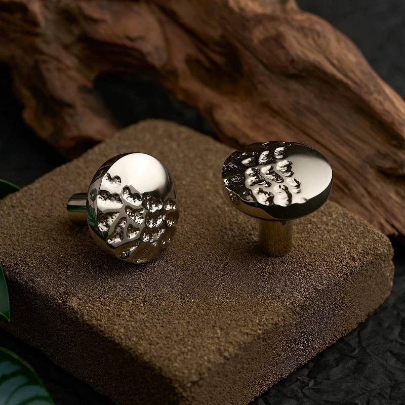 Modern Minimalist Solid Brass Cabinet Door Handle Drawer Cabinet Wardrobe Knobs High-end Nickel Silver Cabinet Small Handle Pull