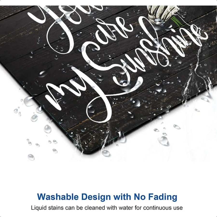 Suower 'You Are My Sunshine' Tappetino per mouse da gioco in legno nero Tappetino per mouse per laptop da ufficio con base in gomma antiscivolo quadrata impermeabile