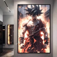 Dragon Ball Decoration Painting Sun Wukong Super Saiyan 2 Japanese Anime Hanging Picture Esports Room Foyer Bedroom Mural