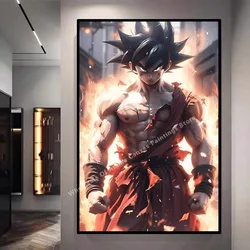 Dragon Ball Decoration Painting Sun Wukong Super Saiyan 2 Japanese Anime Hanging Picture Esports Room Foyer Bedroom Mural