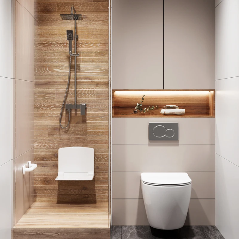 Bathroom folding stool toilet bath chair for the elderly bath chair toilet for the elderly wall-mounted non-slip bath stool