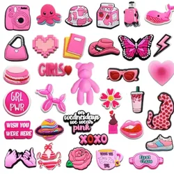 PVC shoe Charms Garden Shoe Decoration pink girl bear dog bag  Buckle for bag pins clog Accessories Wristband Women girl Gifts